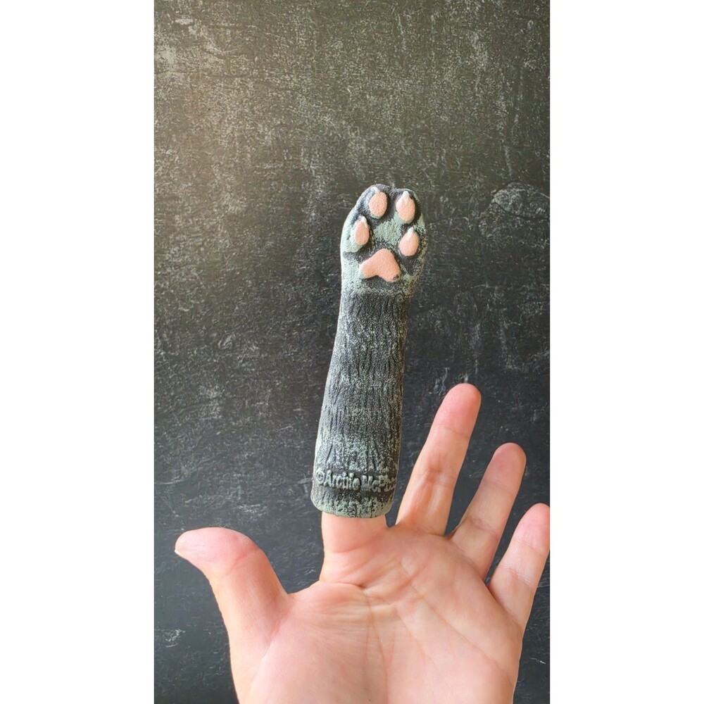 Archie McPhee Grey Cat Paw Finger Puppet USED